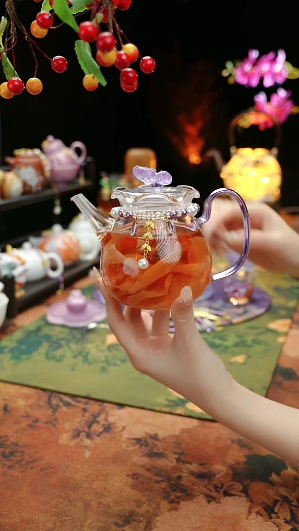 【闪购商品】紫色铃兰花茶壶+链子