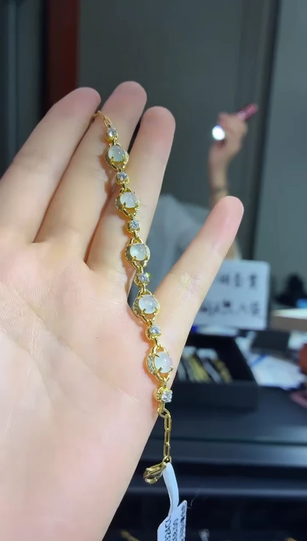银S925镶嵌手链翡翠11111