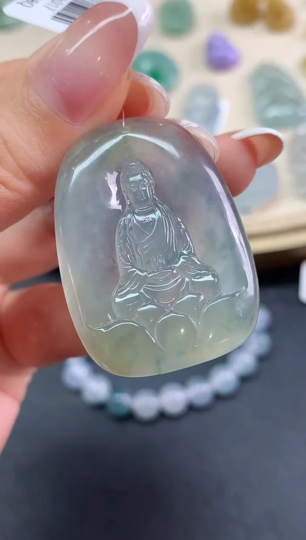 未镶嵌定制翡翠毛货吊坠|4500