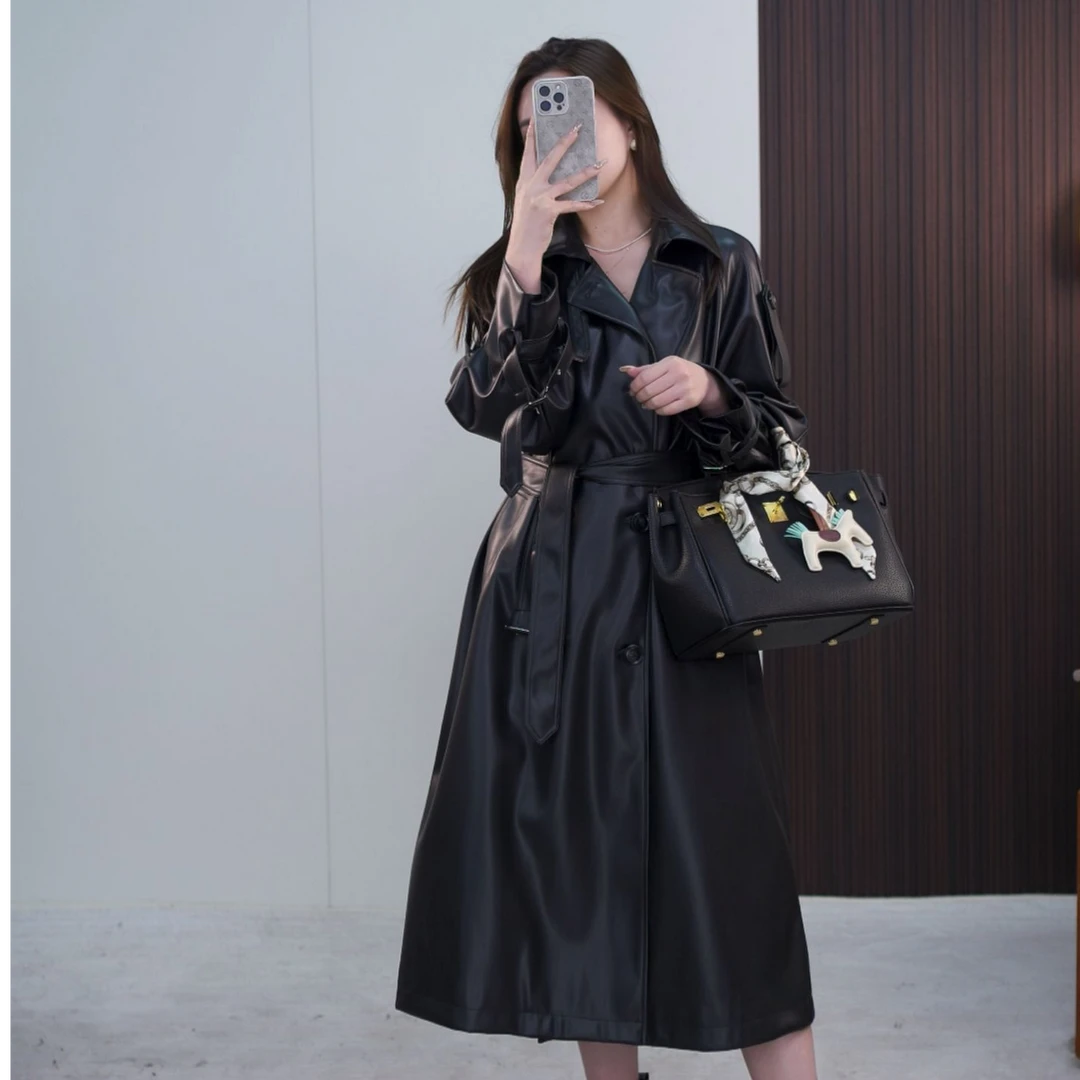 春季新款气质时尚女士系带皮衣韩版显瘦-2508