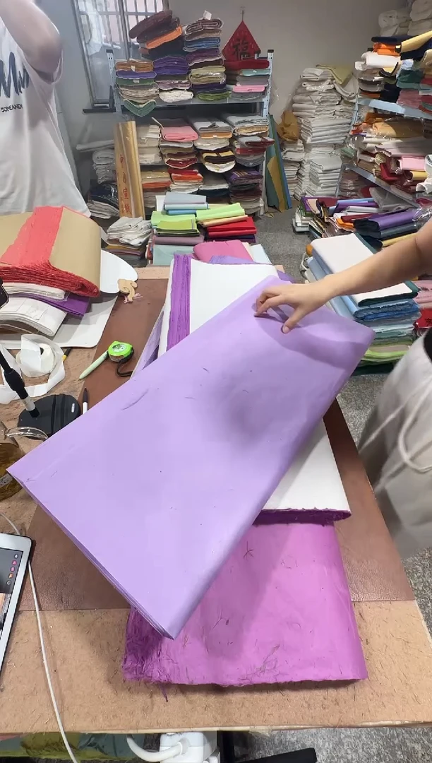 四尺50张紫色蚕丝珠光清水