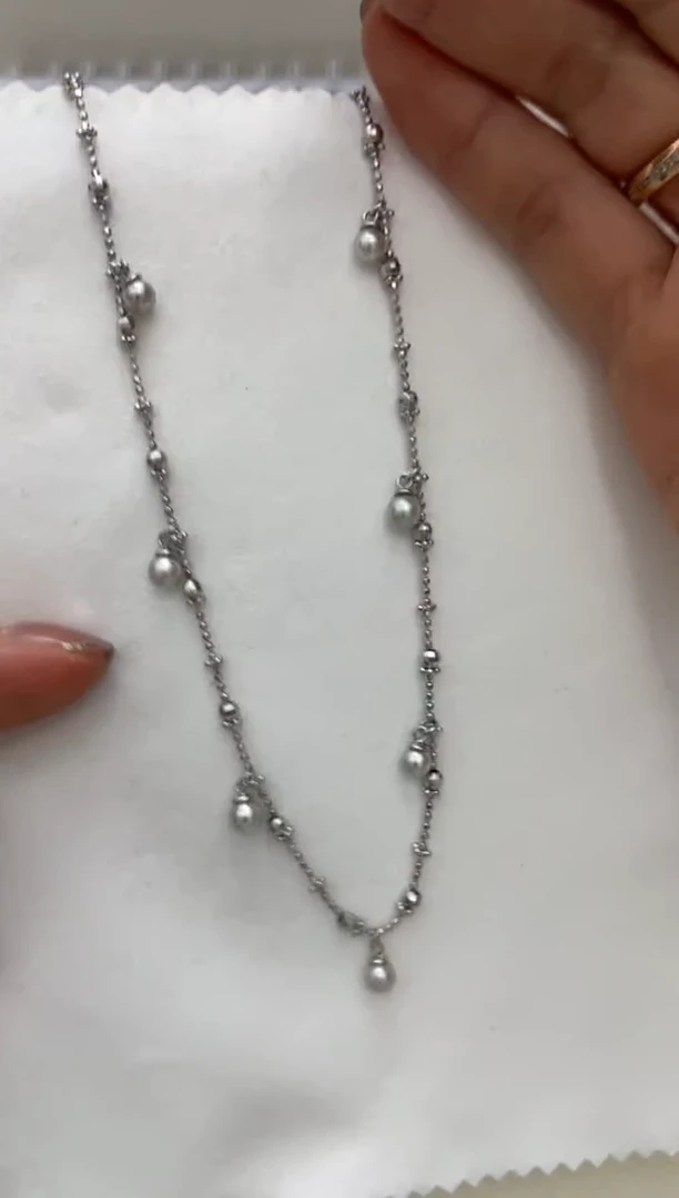 银S925镶嵌套链海水珍珠套链
