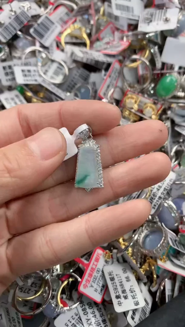 银S925镶嵌戒指翡翠9999----9