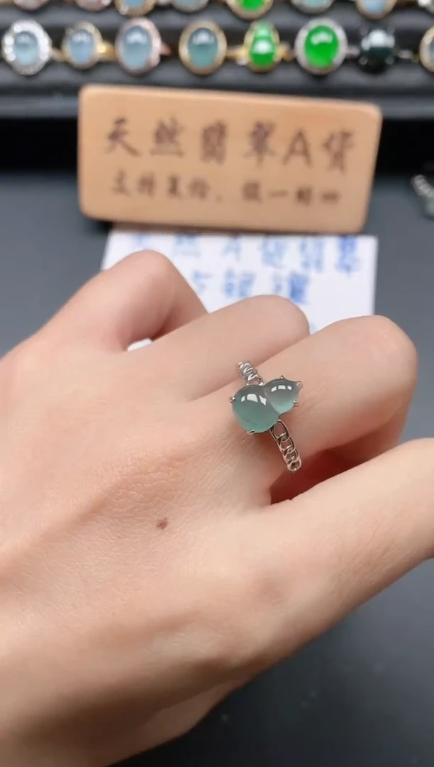 银S925镶嵌戒指翡翠111