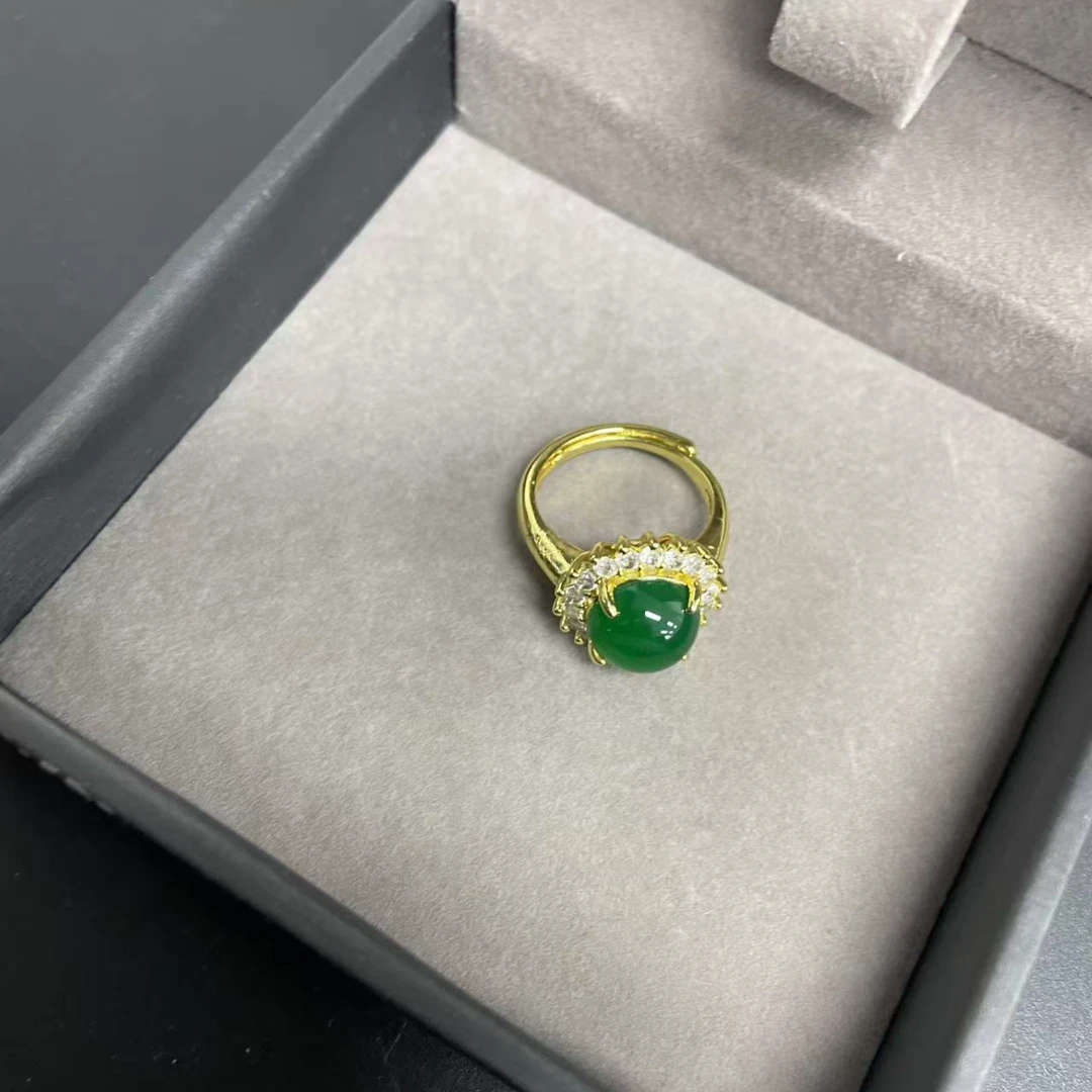 【小杰推荐】生命之光果冻绿蛋面戒指 （多样性发其一）10242