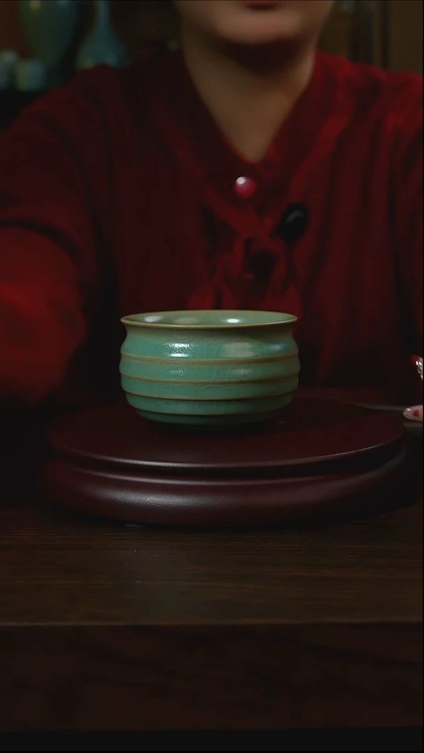 杯子瓷阿*汝州原产地原矿仿古老釉q