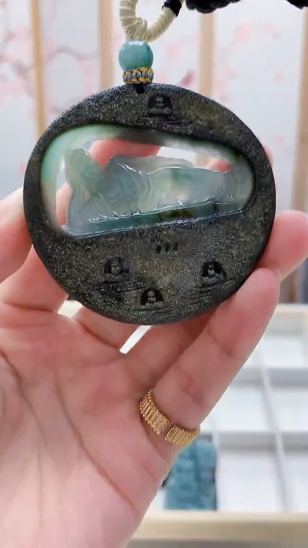 未镶嵌定制翡翠5028lr-毛货挂件197