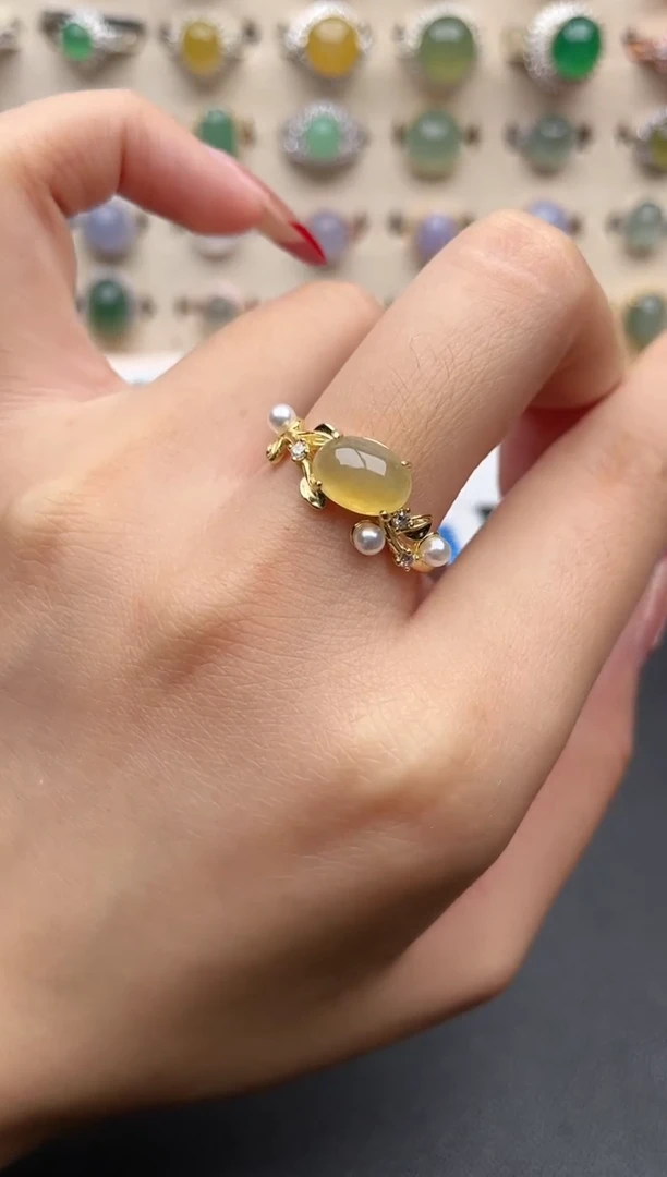 【闪购商品】翡翠戒指银S925镶嵌一物一证一礼盒