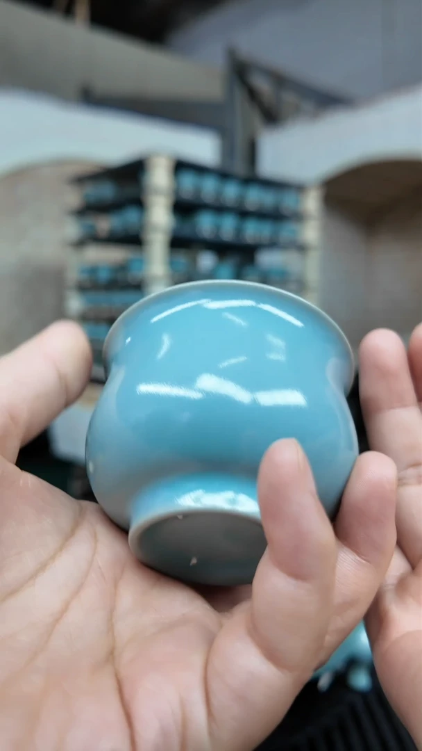 天熙汝瓷仿古釉如意杯05