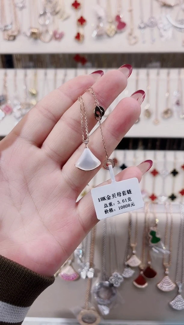 【闪购商品】贝壳（贝母）套链18K金镶嵌18K金镶嵌 K玫