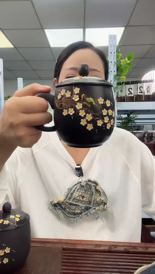 宜兴原矿紫砂全手工盖杯