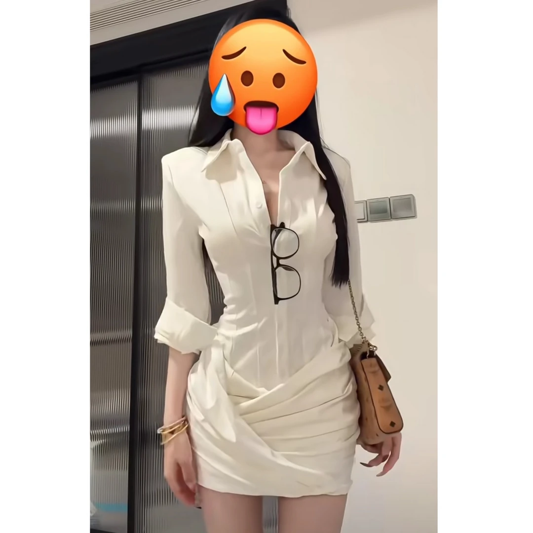 御姐风收腰包臀白色衬衫连衣裙女秋冬高级感气质女神范小个子短裙