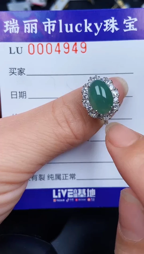 翡翠银S925镶嵌颈饰4949