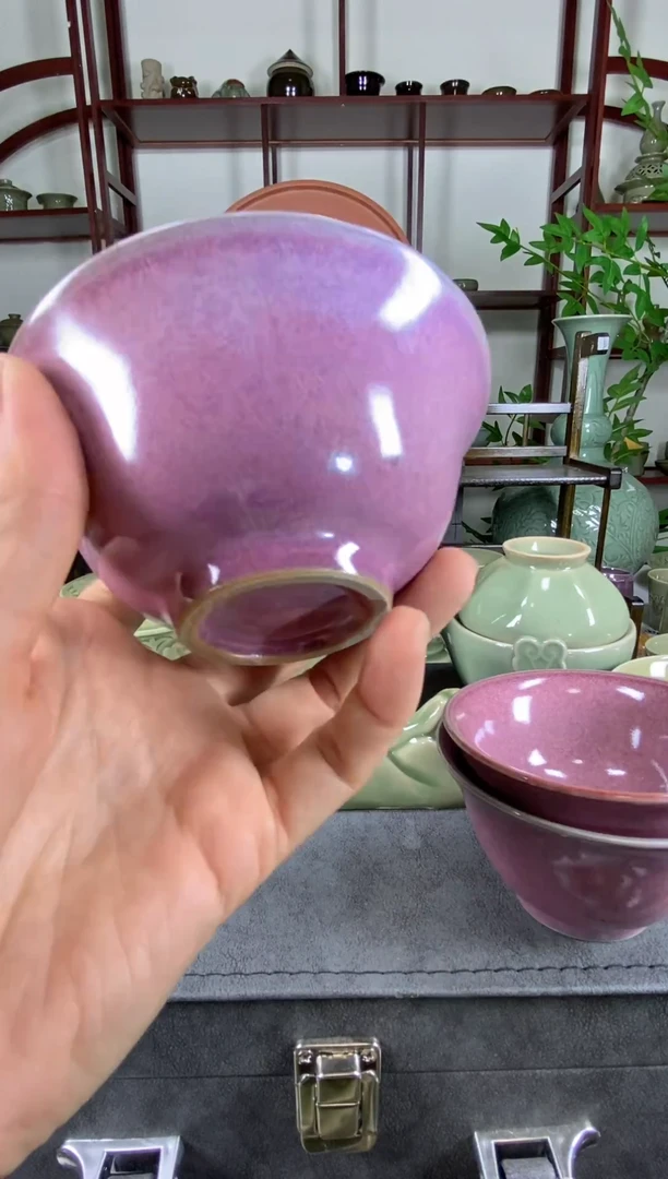手工TY  香芋紫 茶盏  一个