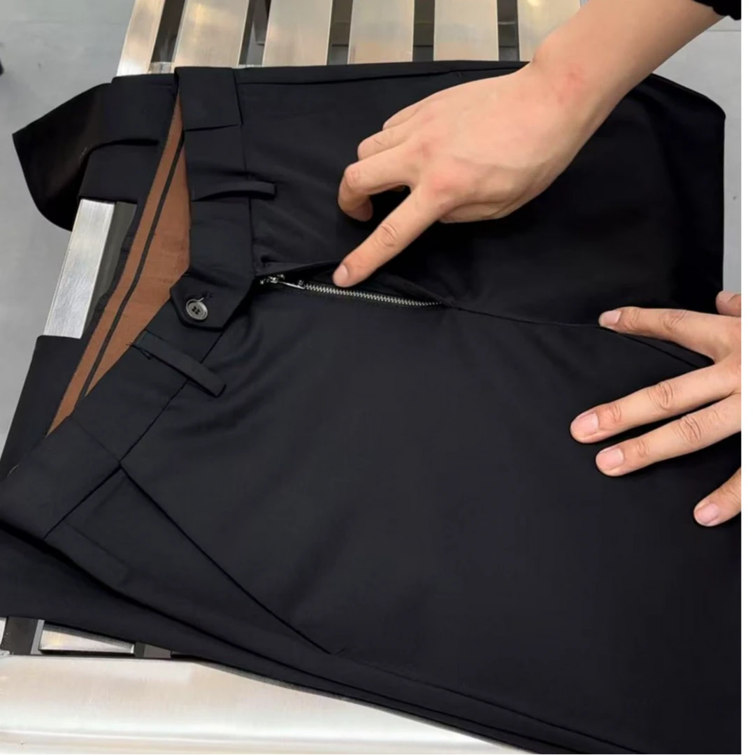 2025春夏新款时尚百搭柔软男士小脚西裤