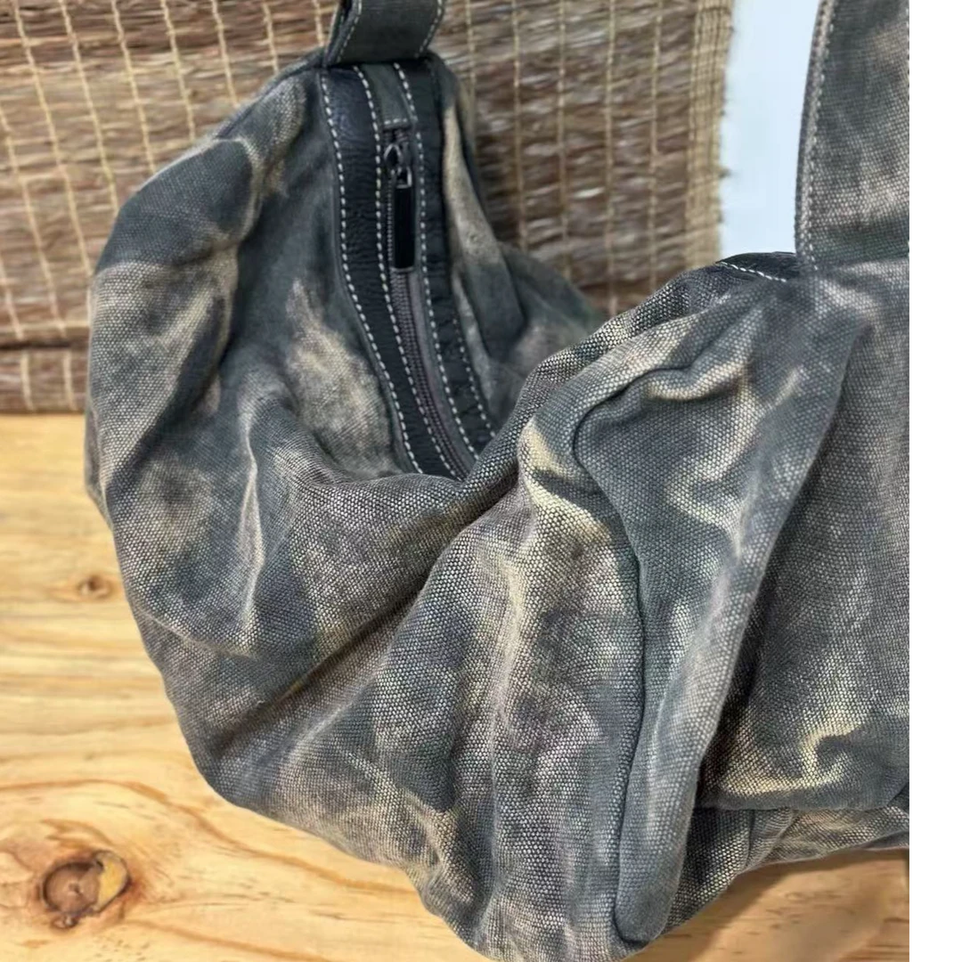 复古文艺牛仔炒色休闲女包