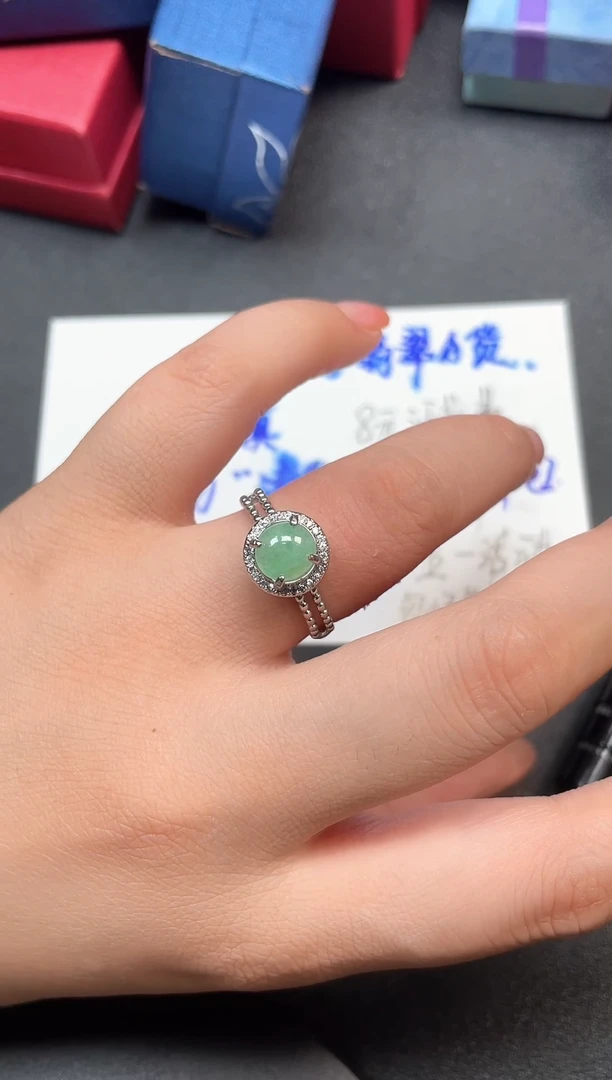 翡翠戒指未镶嵌天然A货翡翠戒指82