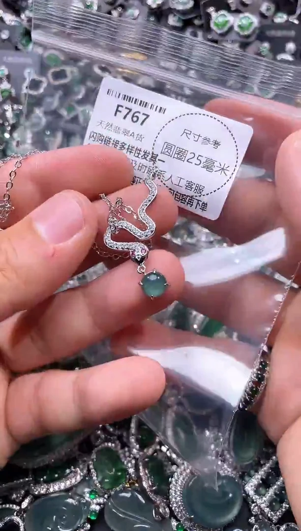 翡翠未镶嵌颈饰F767项链