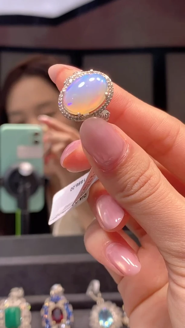 未镶嵌欧泊戒指天然欧泊戒指