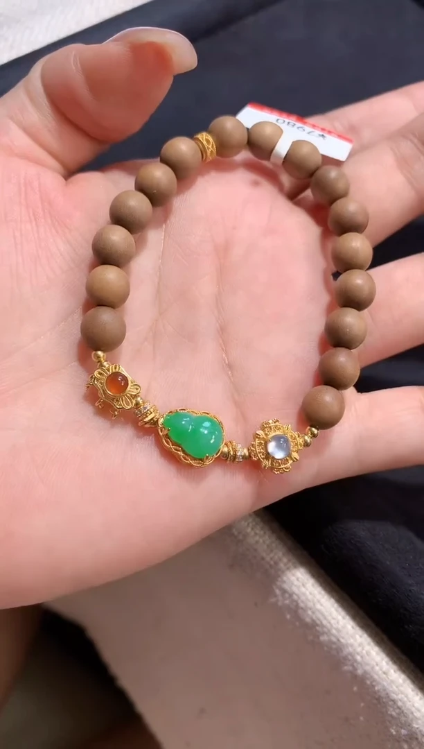 银S925镶嵌手串翡翠手串