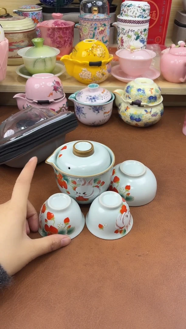 陶陶瓷茶具摆件旅行套组