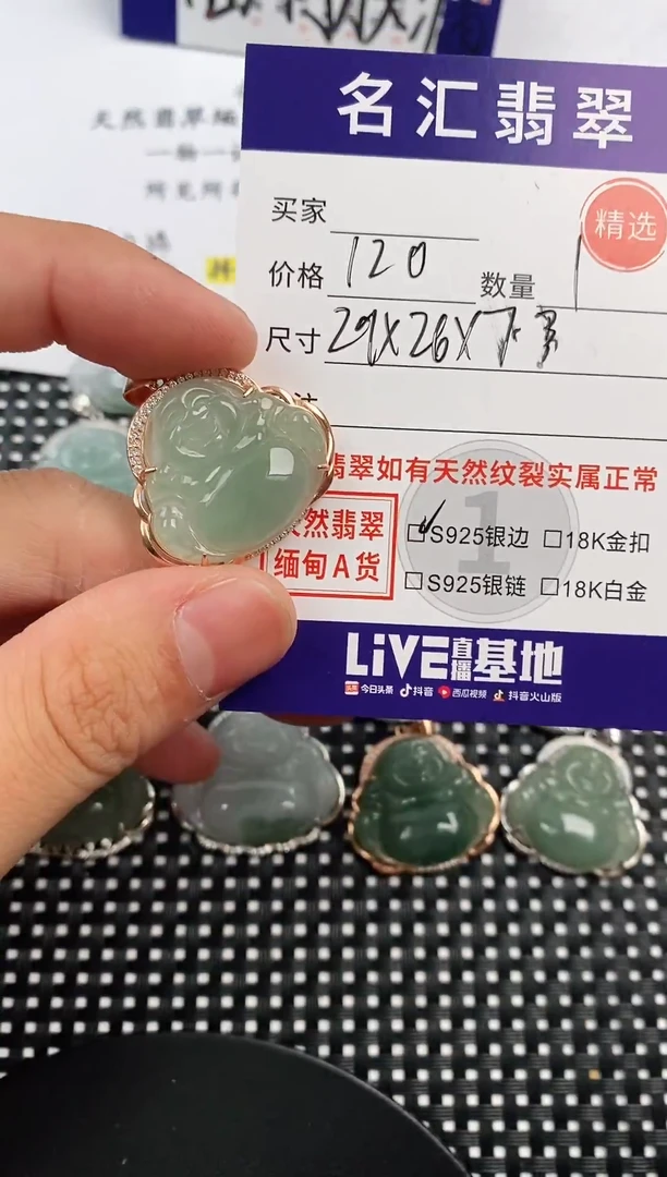 翡翠银S925镶嵌颈饰·