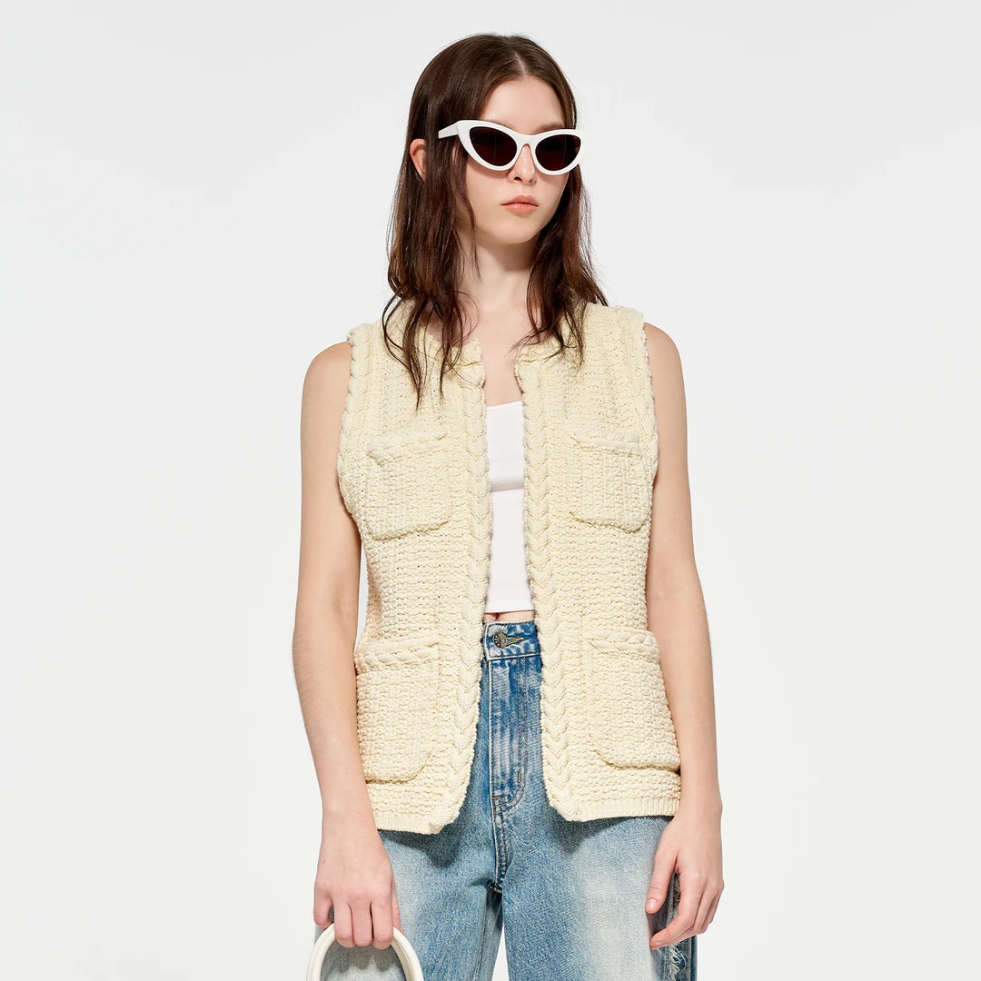 CALLED BACK秋季新款小香风马甲针织背心女别致叠穿开衫外套