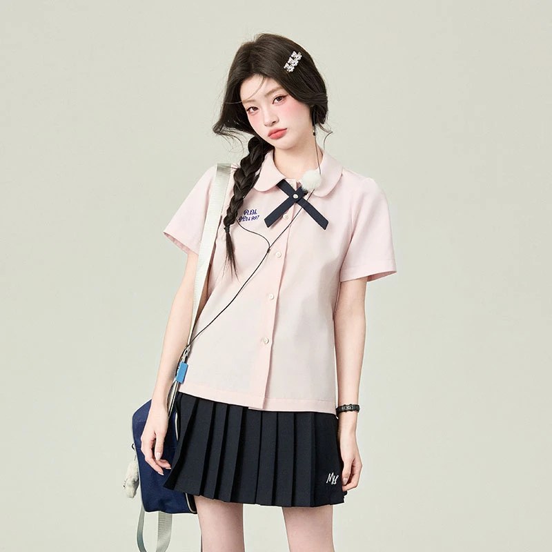 花铃太太【泰式校服】学院风新款短袖上衣女衬衫毕业季穿搭