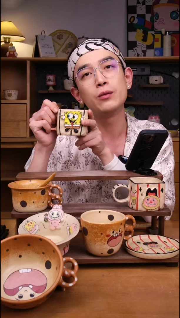 杯子景德镇可爱设计师款陶瓷