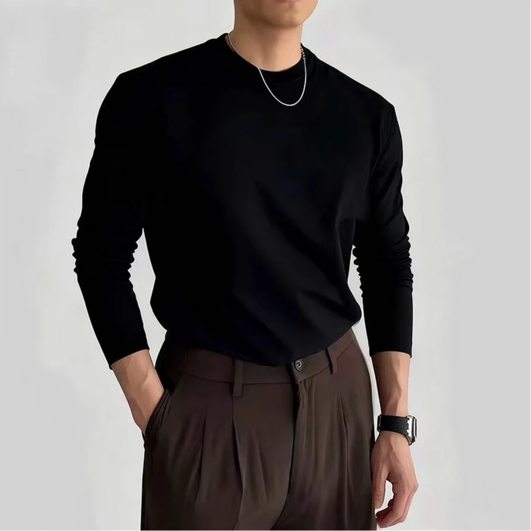 两件装正肩长袖T恤索罗娜秋冬长袖T恤纯色内搭重磅男打底衫高级感