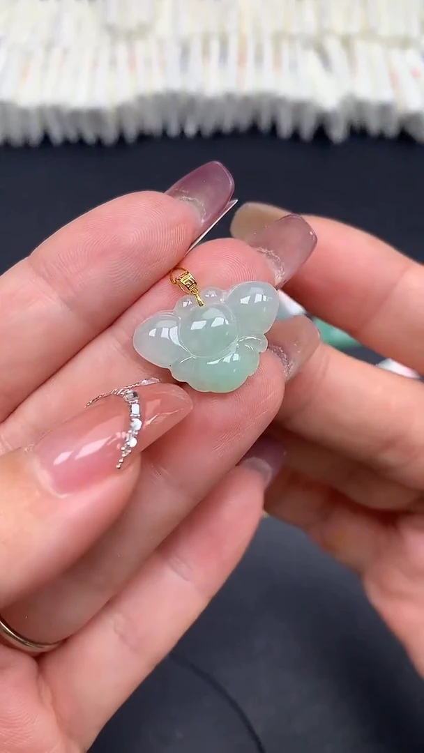 翡翠18K金镶嵌吊坠(不含链)MS188233