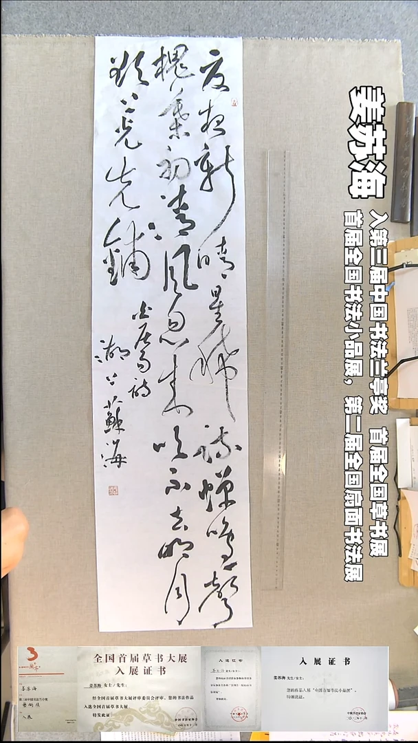 书法第三届兰亭奖姜苏海书法福利34*135铺