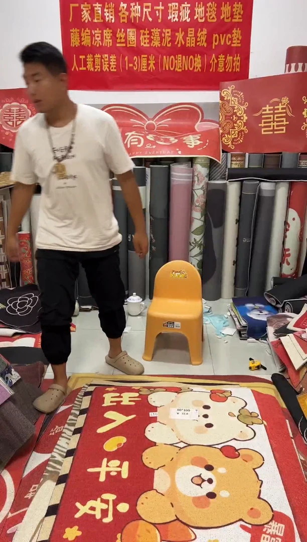 不退不换瑕疵丝圈地毯80*100cm110