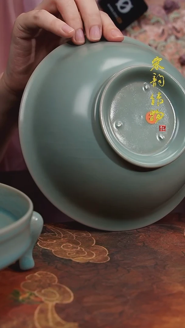 摆件微瑕清凉寺原矿釉汝窑碗