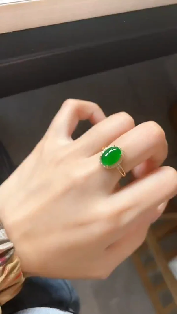 银S925镶嵌戒指翡翠51511