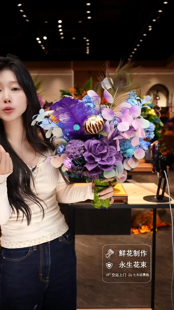 手工艺品琉璃手工花器花束空运包邮送货上门-以图片为准