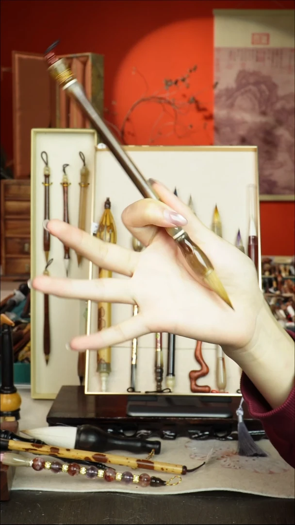 135号闪孤品高货毛笔链接 清水试笔 蘸墨不退