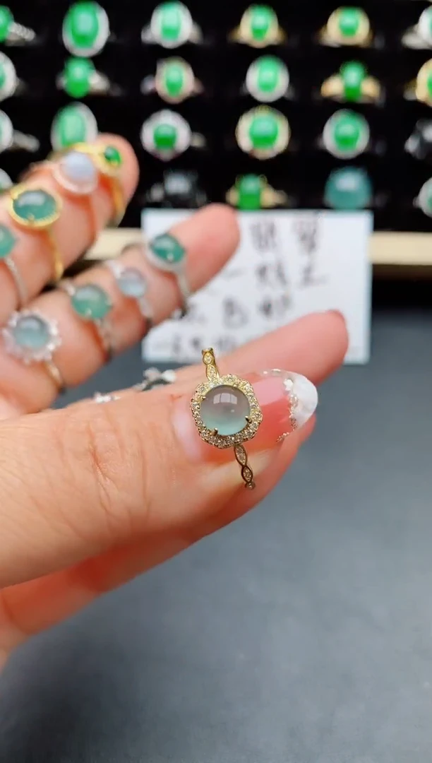 【闪购商品】翡翠戒指银S925镶嵌50800