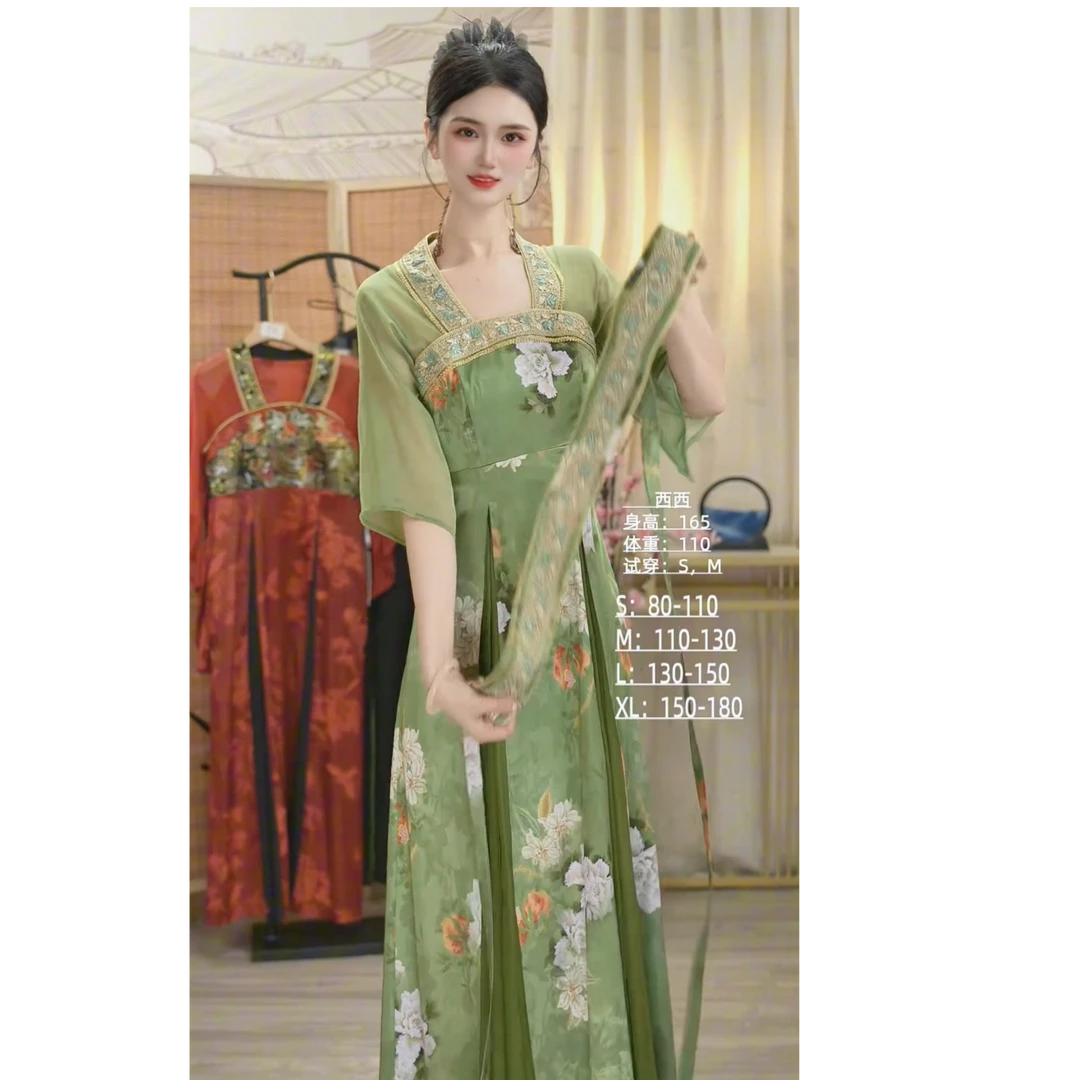 花无雪2025夏季新款中国风飘逸日常长款连衣裙6725