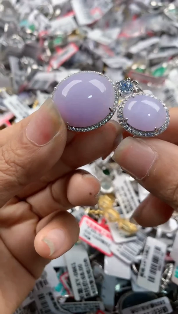 银S925镶嵌戒指翡翠14-14-14        7