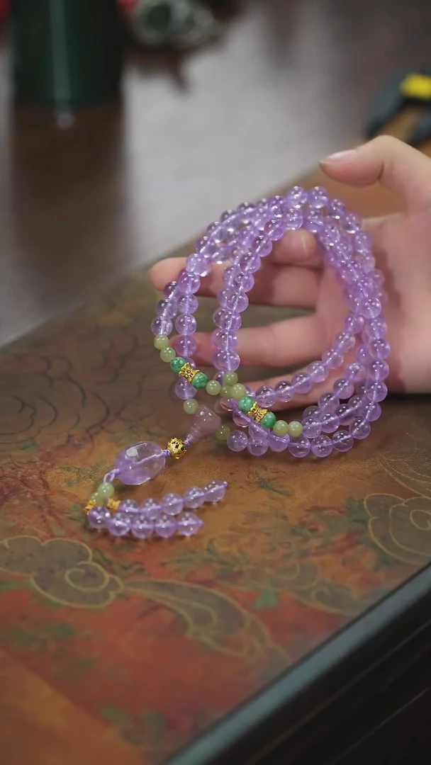 【闪购商品】水晶项链未镶嵌紫水晶108