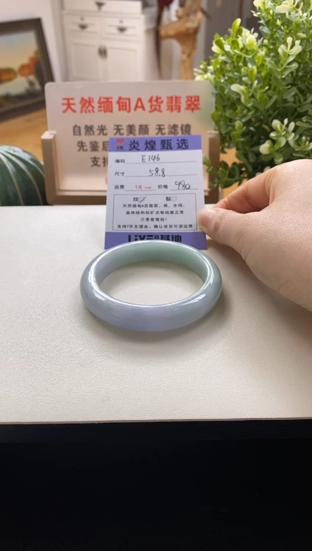 未镶嵌手镯翡翠圈口58.8编码e146