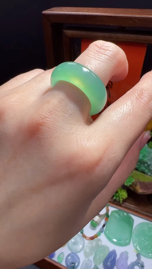 未镶嵌定制翡翠15-16戒圈