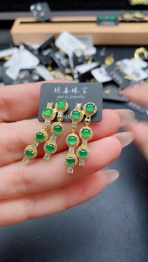 银S925镶嵌戒指翡翠1