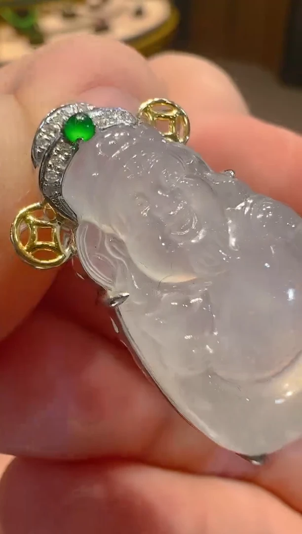 【闪购商品】翡翠吊坠(不含链)18K金镶嵌