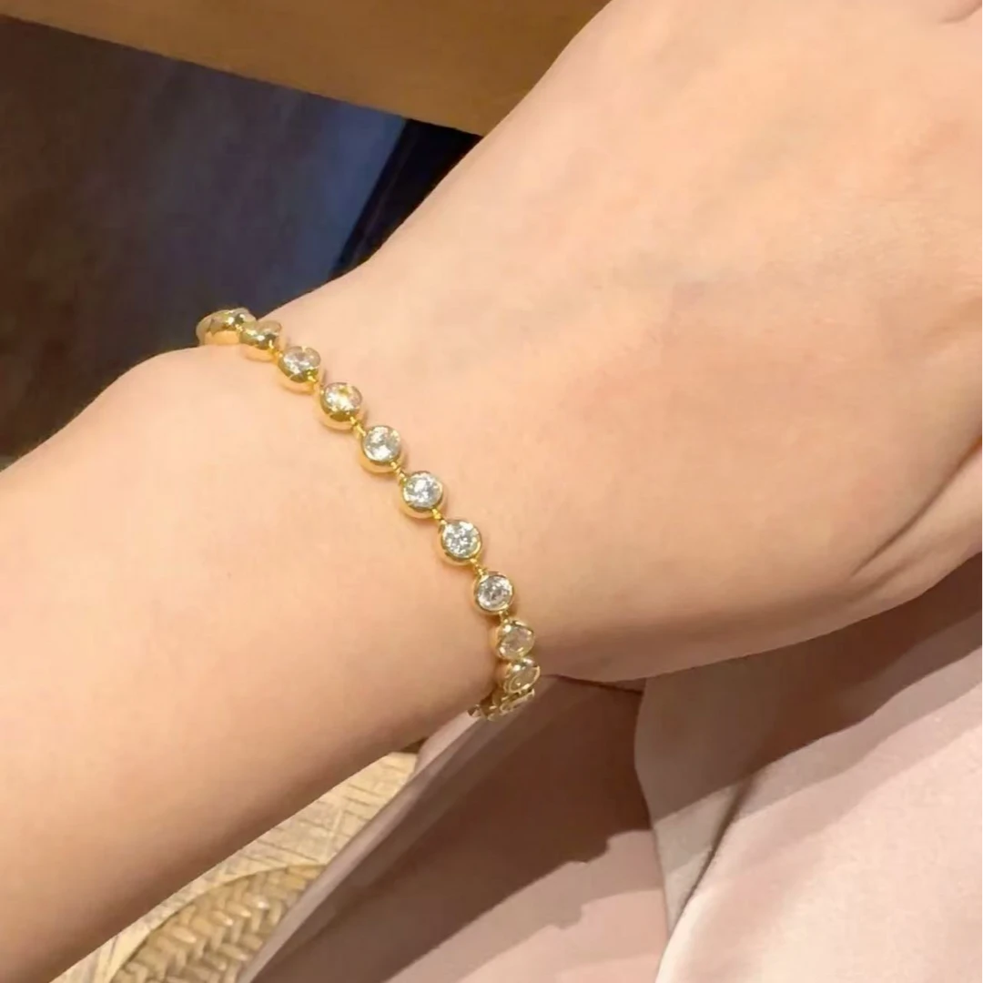 足金999泡泡莫桑闪耀璀璨手链简约时尚