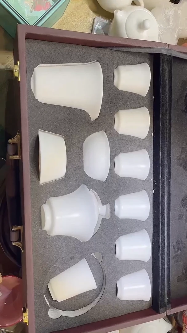 瓷片德艺茶器直播间@@冰种套装素烧