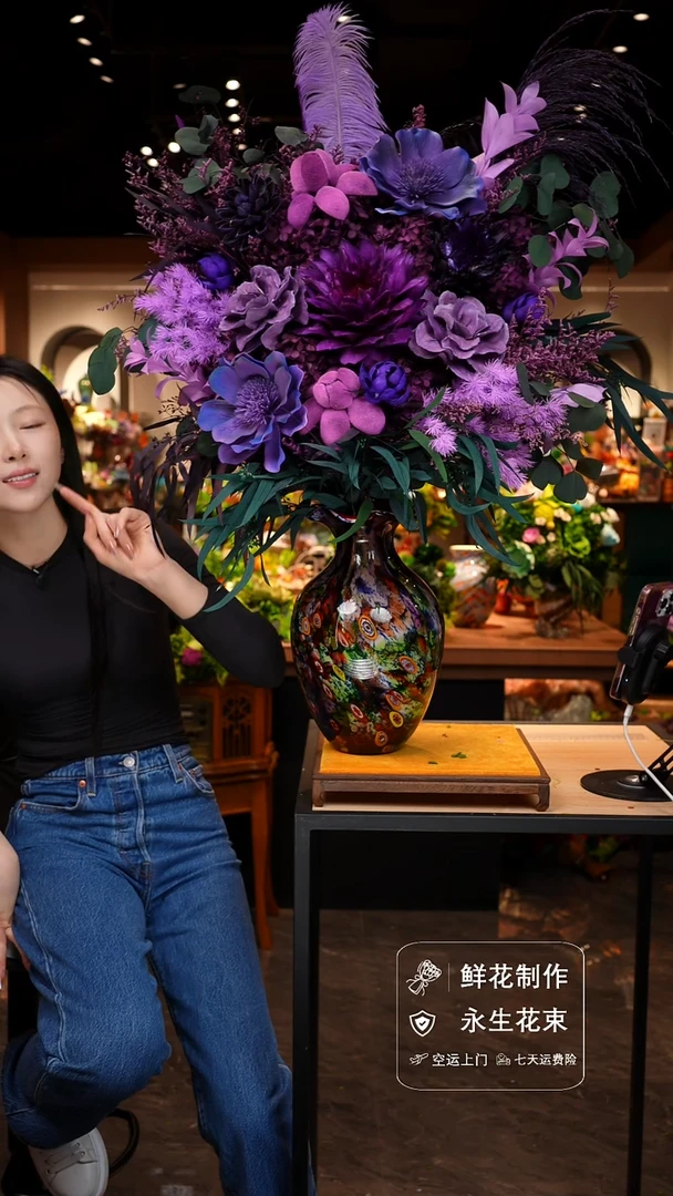 琉璃手工艺品手工花器花束空运包邮送货上门-以图片为准