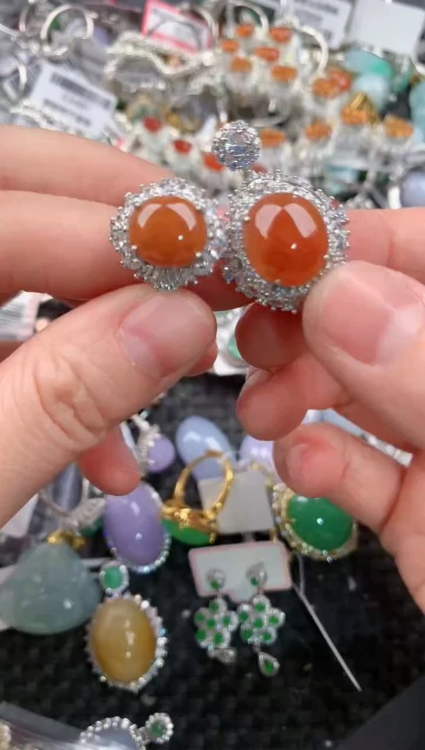 银S925镶嵌戒指翡翠1010---6