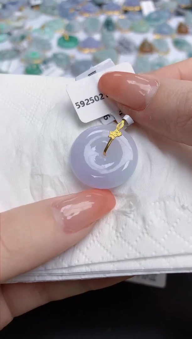 【闪购商品】翡翠颈饰18K金镶嵌天然缅甸翡翠A货